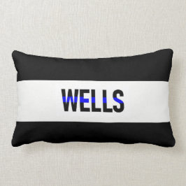 Dunne blauwe lijn Gepersonaliseerd Pillow! Wetshan Kussen