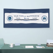 Dunne Blauwe Lijn Gezinsbanner Spandoek (Beurs)