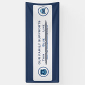 Dunne Blauwe Lijn Gezinsbanner Spandoek (Verticaal)