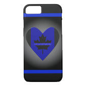 Dunne blauwe lijn Glitter Heart-vlag Case-Mate iPhone Case (Achterkant)