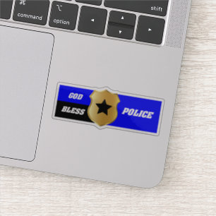 Dunne Blauwe Lijn, God zegene de politie Sticker