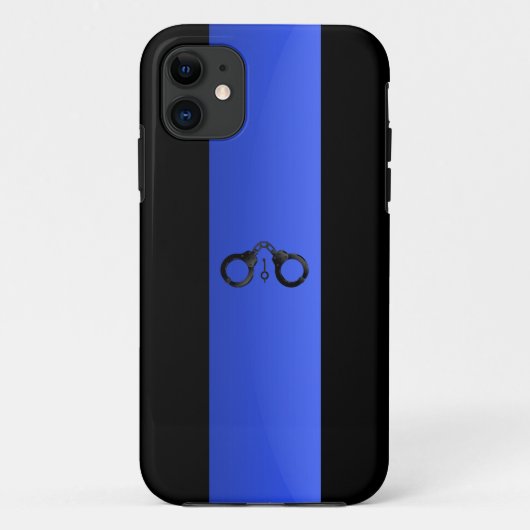 Dunne Blauwe Lijn & Handboeien Case-Mate iPhone Ho Case (Achterkant)
