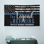 Dunne Blauwe Lijn Handhaving Politie Pensioen Spandoek (Beurs)