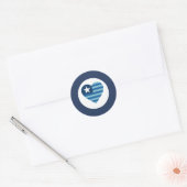 Dunne Blauwe Lijn Hart Vlag Sticker (Envelop)