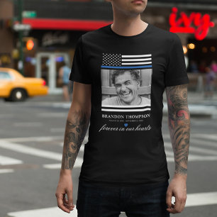 Dunne Blauwe Lijn Herdenkingspolitie T-shirt