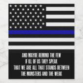 Dunne blauwe lijn herinneren aan de weinigen wijn etiket (Enkel label)