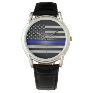 DUNNE BLAUWE LIJN HORLOGE