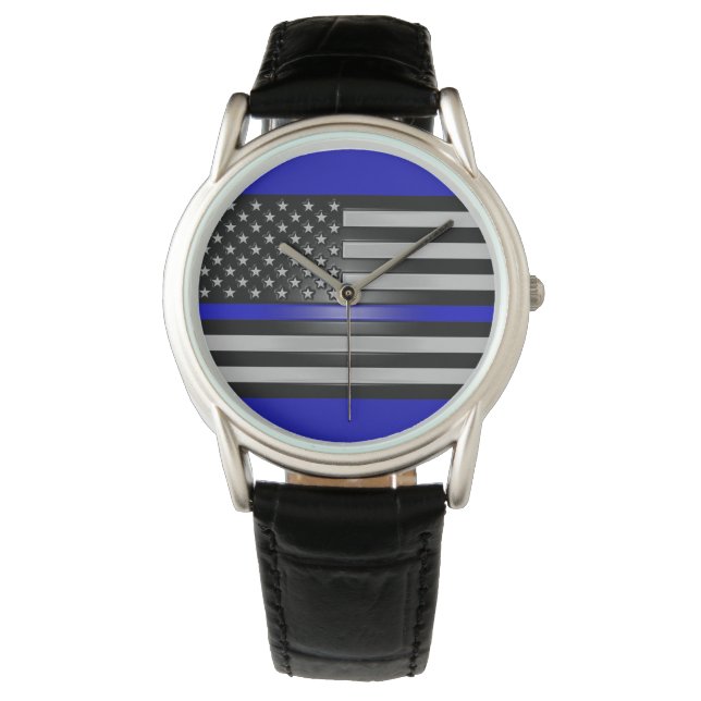 DUNNE BLAUWE LIJN HORLOGE (Voorkant)