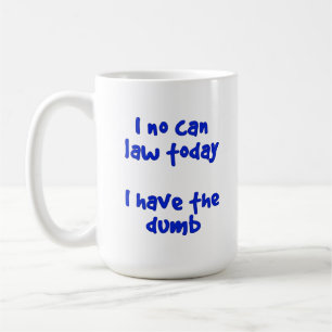 Dunne blauwe lijn ik heb de duim koffiemok