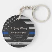 Dunne blauwe lijn - in liefdevol geheugen - K9 pol Sleutelhanger (Achterkant)