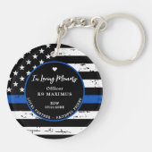 Dunne blauwe lijn in liefdevolle herinnering K9 po Sleutelhanger (Achterkant)