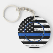 Dunne blauwe lijn in liefdevolle herinnering K9 po Sleutelhanger (Voorkant)