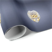 Dunne blauwe lijn K9 Cadeaupapier (Rol Hoek)