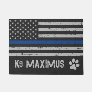 Dunne blauwe lijn K9 Politiehond Placemat Deurmat