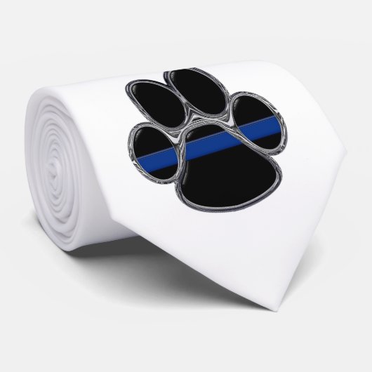 Dunne blauwe lijn K-9 Stropdas (Opgerold)