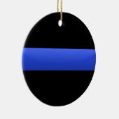 Dunne Blauwe Lijn Keramisch Ornament (Rechts)