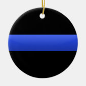 Dunne Blauwe Lijn Keramisch Ornament (Voorkant)
