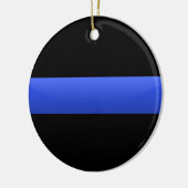 Dunne Blauwe Lijn Keramisch Ornament (Links)