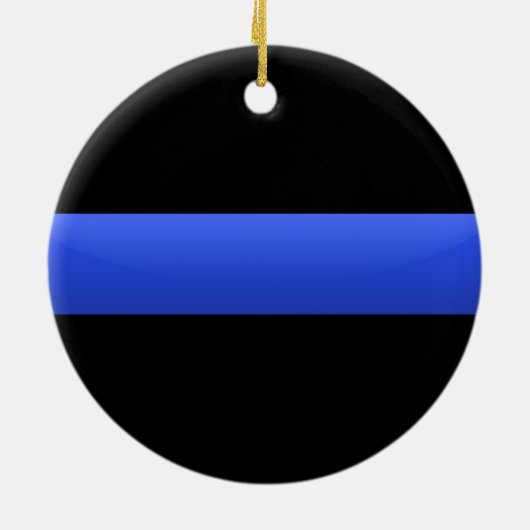Dunne Blauwe Lijn Keramisch Ornament (Achterkant)