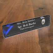 Dunne blauwe lijn - Kies een van de vier aangepast Naambordje (Zijkant)