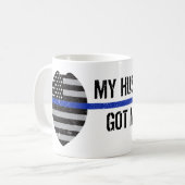 Dunne blauwe lijn, kreeg je zes, politie vrouw Mok (Voorkant links)