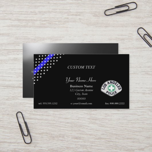 Dunne blauwe lijn LAPD-Visitekaartje Visitekaartje (Voorkant / Achterkant in situ)
