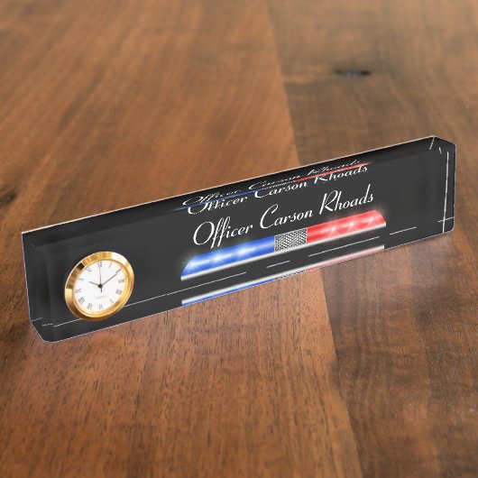 Dunne blauwe lijn - Lichtbalk van de politie Naambordje (Zijkant)