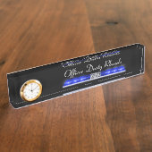 Dunne blauwe lijn - Lichtbalk van de politie Naambordje (Zijkant)