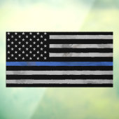 Dunne blauwe lijn met gekleurde vlag raamsticker (Vel 3)