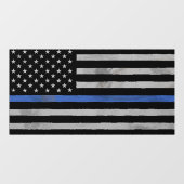 Dunne blauwe lijn met gekleurde vlag raamsticker (Vel)