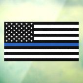 Dunne blauwe lijn met getrapt, onderdrukt vlaggenv raamsticker (Vel 3)