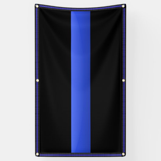 Dunne blauwe lijn met sterrand spandoek (Verticaal)