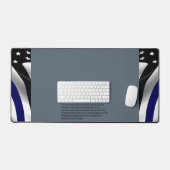 Dunne blauwe lijn Miranda Rechten Bureaumat (Keyboard & Muis)