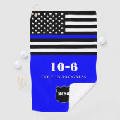 [Dunne Blauwe Lijn] Monogram Politieagent 10-6 Golfhanddoek (Insitu)