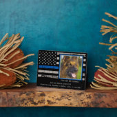 Dunne Blauwe Lijn Officier K9 Politiehond Fotoplaat (Zijkant)