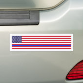 "DUNNE BLAUWE LIJN op VLAG" Bumpersticker (Op auto)