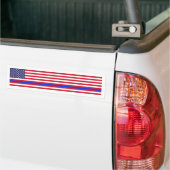 "DUNNE BLAUWE LIJN op VLAG" Bumpersticker (Op Truck)