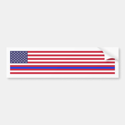"DUNNE BLAUWE LIJN op VLAG" Bumpersticker (Voorkant)