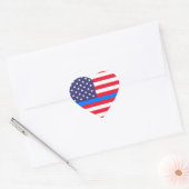 "DUNNE BLAUWE LIJN OP VLAG" HART STICKER (Envelop)