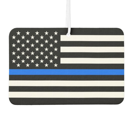 "DUNNE BLAUWE LIJN OP VLAG" LUCHTVERFRISSER (Voorkant)