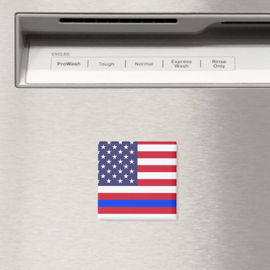 "DUNNE BLAUWE LIJN OP VLAG" MAGNEET (Insitu (Vaatwasser))