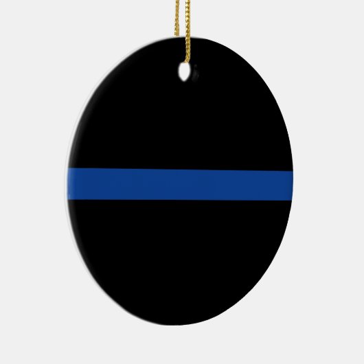 Dunne Blauwe Lijn Politie Handhaving Cadeau Keramisch Ornament (Rechts)