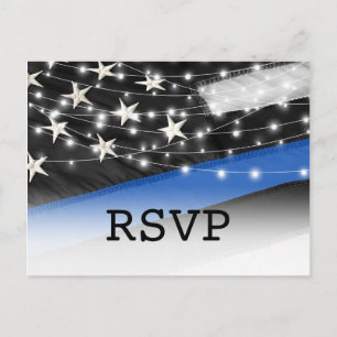 Dunne Blauwe Lijn   Politie Handhaving RSVP Uitnodiging Briefkaart
