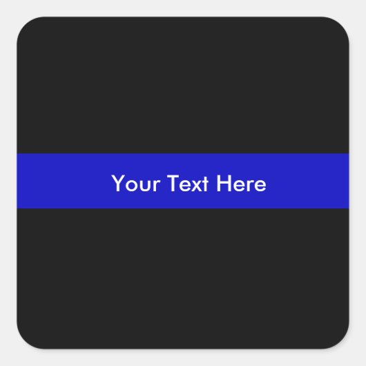 Dunne blauwe lijn politie Recht Ondersteuning Vierkante Sticker (Voorkant)