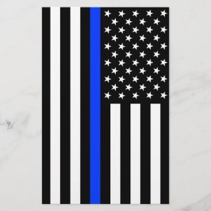 Dunne Blauwe Lijn Politie Vlag Flyer