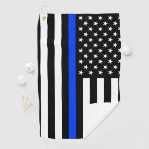 Dunne Blauwe Lijn Politie Vlag Golfhanddoek