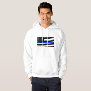 Dunne Blauwe Lijn Politie Vlag Hoodie