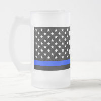 Dunne Blauwe Lijn Politie Vlag