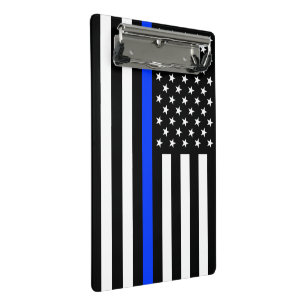 Dunne Blauwe Lijn Politie Vlag Mini Klembord