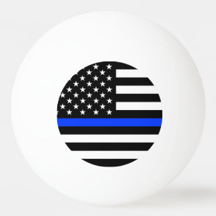 Dunne Blauwe Lijn Politie Vlag Pingpongbal